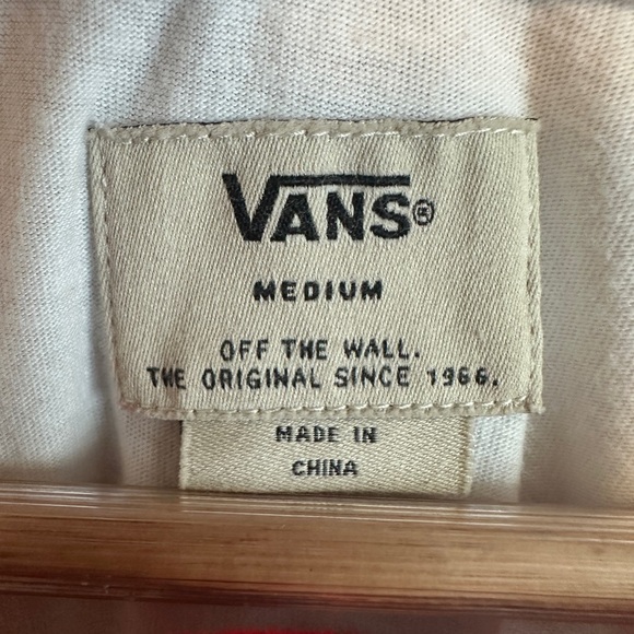 Vans Red and White Men's Henley Tee - Picture 2 of 4